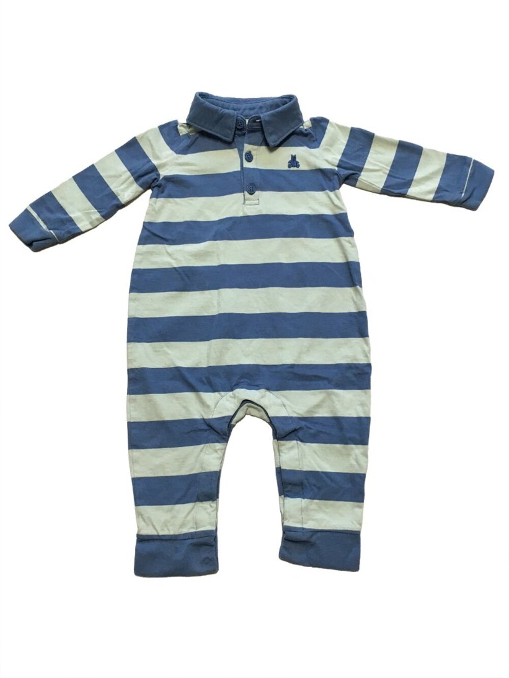 Gap Baby Polo One-Piece Blue Striped Size 6-12 Months